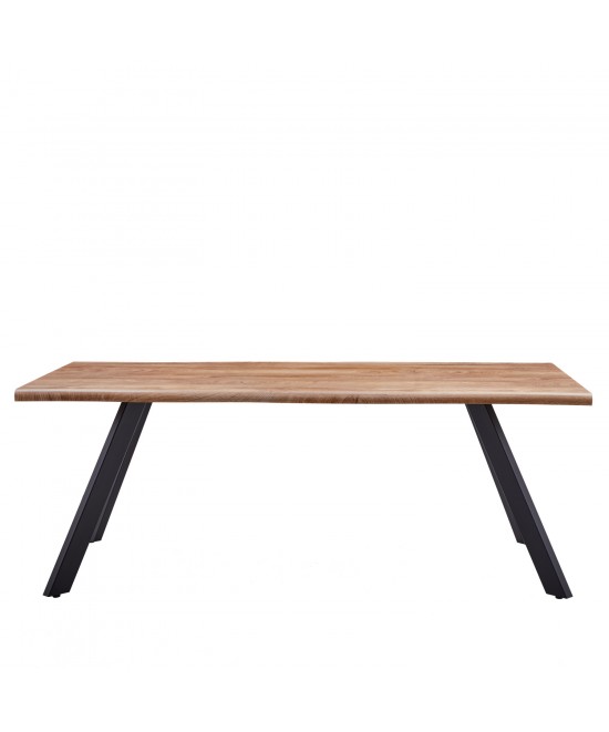 Τραπέζι Τραπεζαρίας ArteLibre AOSA Honey Maple/Μαύρο MDF/Μέταλλο 200x100x76cm Τραπέζι Τραπεζαρίας ArteLibre AOSA Honey Maple/Μαύρο MDF/Μέταλλο 200x100x76cm