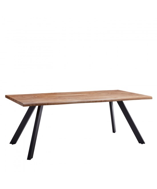 Τραπέζι Τραπεζαρίας ArteLibre AOSA Honey Maple/Μαύρο MDF/Μέταλλο 200x100x76cm Τραπέζι Τραπεζαρίας ArteLibre AOSA Honey Maple/Μαύρο MDF/Μέταλλο 200x100x76cm