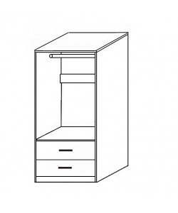 Ντουλάπα ArteLibre SWALLOWTAIL Μαύρο Μοριοσανίδα 80x50x180cm