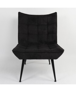 Πολυθρόνα ArteLibre LAURINA Μαύρο Ύφασμα/Μέταλλο 96x69x82cm