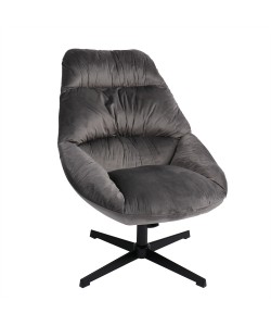 Πολυθρόνα ArteLibre CHANTIERI Γκρι Ύφασμα/Μέταλλο 94x71x83cm