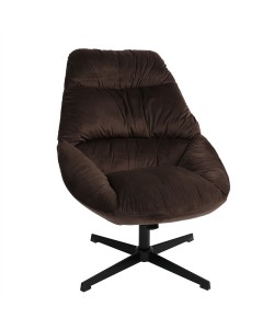 Πολυθρόνα ArteLibre CHANTIERI Καφέ Ύφασμα/Μέταλλο 94x71x83cm