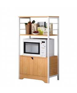 Ραφιέρα Κουζίνας ArteLibre GORAL Δρυς/Λευκό MDF/Μέταλλο 60x30x95cm Ραφιέρα Κουζίνας ArteLibre GORAL Δρυς/Λευκό MDF/Μέταλλο 60x30x95cm