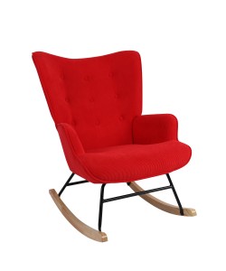 Πολυθρόνα Κουνιστή ArteLibre CANDY CANE Κόκκινο Ύφασμα/Μέταλλο/Ξύλο 91x67x86cm