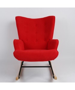 Πολυθρόνα Κουνιστή ArteLibre CANDY CANE Κόκκινο Ύφασμα/Μέταλλο/Ξύλο 91x67x86cm