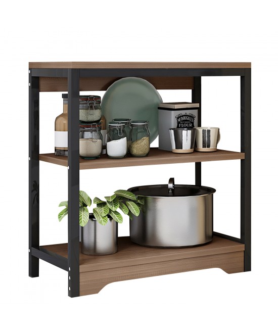 Ραφιέρα Κουζίνας ArteLibre OTTER Καφέ Σκούρο/Μαύρο MDF/Μέταλλο 60x30x66cm