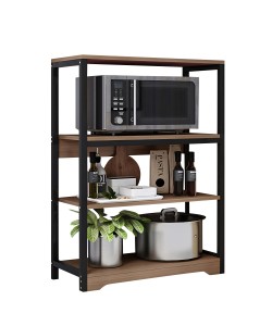 Ραφιέρα Κουζίνας ArteLibre WALRUS Καφέ Σκούρο/Μαύρο MDF/Μέταλλο 60x30x100cm