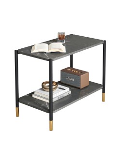 Τραπεζάκι Σαλονιού ArteLibre ASSA Γκρι Με Όψη Μαρμάρου MDF/Μέταλλο 60x40x55cm