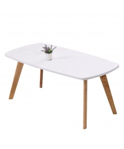 Τραπεζάκι Σαλονιού ArteLibre IORI Λευκό/Φυσικό MDF/Ξύλο 100x48x45cm