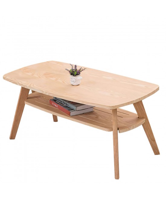 Τραπεζάκι Σαλονιού ArteLibre KHOBI Φυσικό MDF/Ξύλο 100x48x45cm