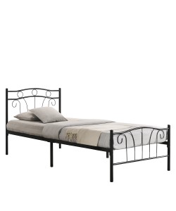 Κρεβάτι Διπλό ArteLibre ARCADIA Μαύρο Μέταλλο 197x153x97cm (Στρώμα 150x200cm)