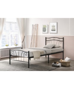 Κρεβάτι Διπλό ArteLibre ARCADIA Μαύρο Μέταλλο 197x161x97cm (Στρώμα 160x200cm)