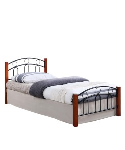 Κρεβάτι Μονό ArteLibre JEMINA Μαύρο/Βελανιδιά Μέταλλο/Ξύλο 200x93x84cm (Στρώμα 90x200cm)