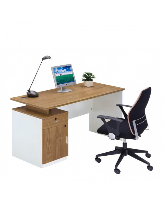 Γραφείο Επαγγελματικό ArteLibre EVERLAST Λευκό/Φυσικό Μοριοσανίδα 120x60x75cm