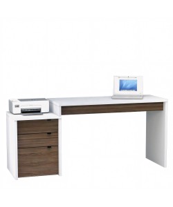 Γραφείο Επαγγελματικό ArteLibre EDELWEISS Λευκό/Καρυδί Μοριοσανίδα 120x60x75cm