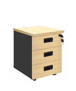 Συρταριέρα ArteLibre Γραφείου GALAX Φυσικό/Ανθρακί Μοριοσανίδα 40x40x63cm