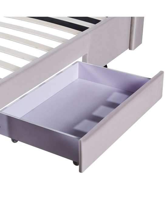 Κρεβάτι Διπλό ArteLibre ANNONA Ivory Βελούδο 217x175x117.5cm (Στρώμα 160x200cm)