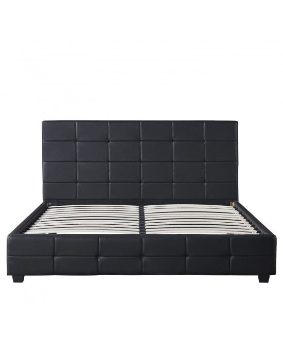 Κρεβάτι ArteLibre ABELIA Μαύρο PU 214.5x170x100cm (Στρώμα 160x200cm)