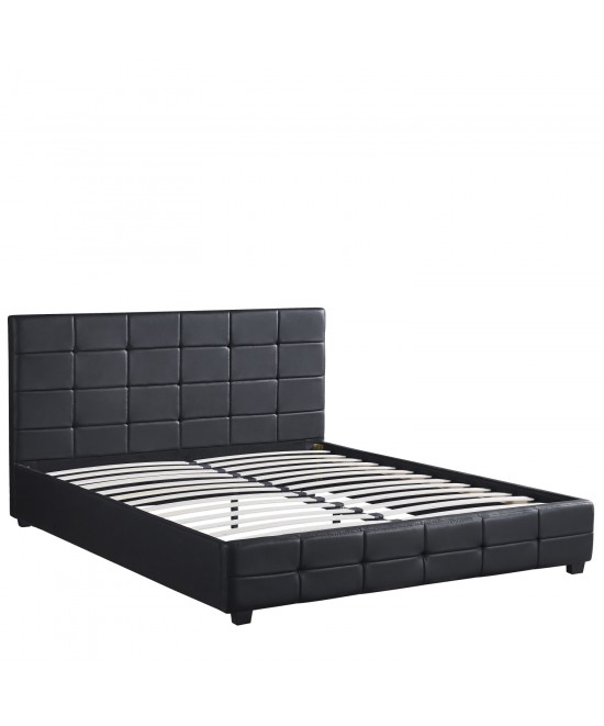 Κρεβάτι ArteLibre ABELIA Μαύρο PU 214.5x170x100cm (Στρώμα 160x200cm)