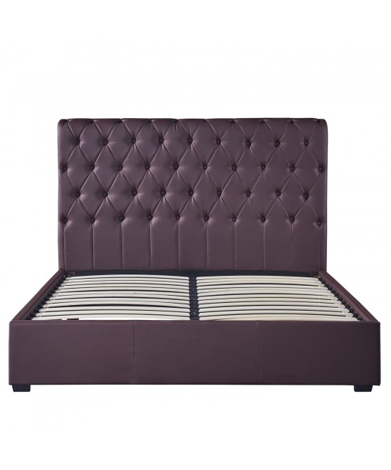 Κρεβάτι ArteLibre ARABIS Καφέ PU 220x160.5x120cm (Στρώμα 150x200cm)