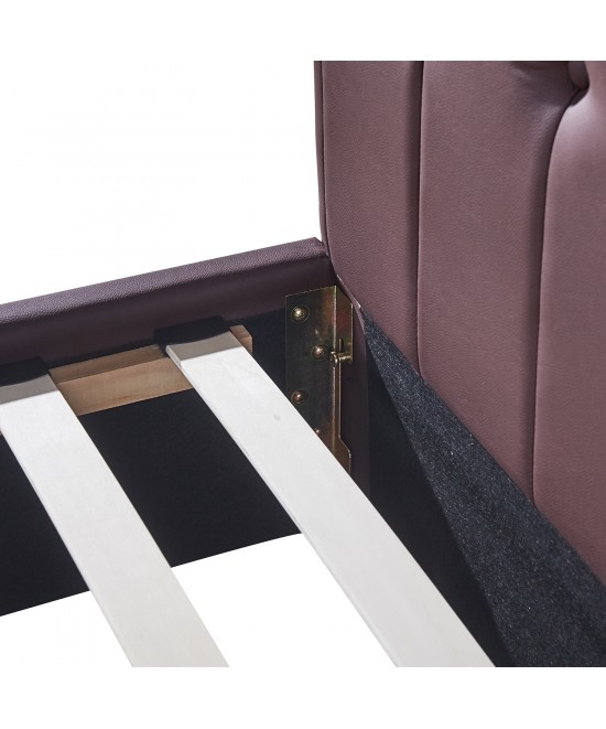 Κρεβάτι ArteLibre ARABIS Καφέ PU 220x160.5x120cm (Στρώμα 150x200cm)