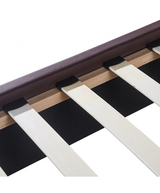 Κρεβάτι ArteLibre ARABIS Καφέ PU 220x160.5x120cm (Στρώμα 150x200cm)