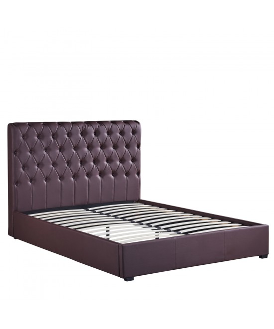 Κρεβάτι ArteLibre ARABIS Καφέ PU 220x160.5x120cm (Στρώμα 150x200cm)