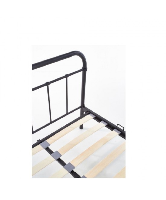 Κρεβάτι ArteLibre LIBERTY Μεταλλικό Sandy Black 209x124x93cm (Στρώμα 120x200cm)