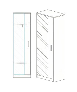 Ντουλάπα ArteLibre SOLFRID Με Καθρέπτη Φυσικό Μοριοσανίδα 48x40x180cm