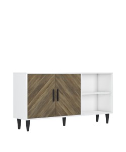 Έπιπλο Τηλεόρασης ArteLibre BERISO Λευκό/Καρυδί Μοριοσανίδα/Μελαμίνη 150x35x75cm