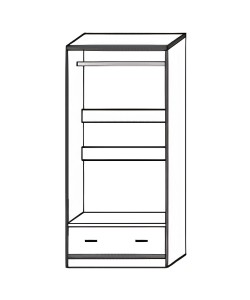 Ντουλάπα Δίφυλλη ArteLibre SOLVI Με Καθρέπτη Φυσικό Μοριοσανίδα 60x33x180cm