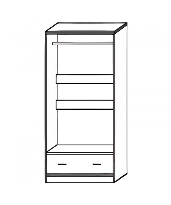 Ντουλάπα Δίφυλλη ArteLibre SOLVI Με Καθρέπτη Φυσικό Μοριοσανίδα 60x33x180cm