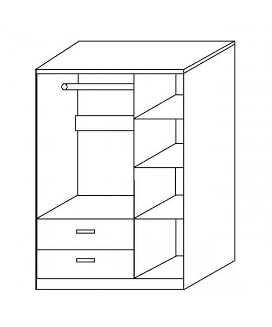 Ντουλάπα ArteLibre TUBEROSA Λευκό Μοριοσανίδα 120x50x180cm