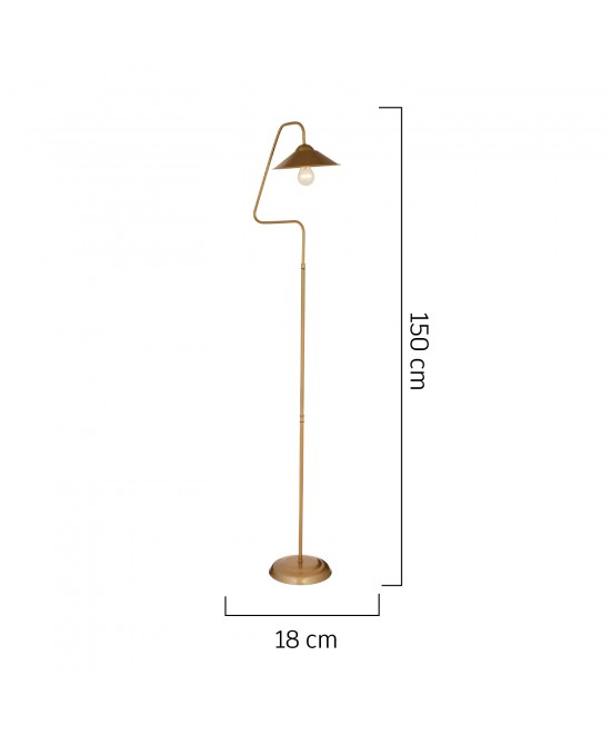 Φωτιστικό Δαπέδου ArteLibre CETUS Χρυσό Μέταλλο 18x150cm Φωτιστικό Δαπέδου ArteLibre CETUS Χρυσό Μέταλλο 18x150cm