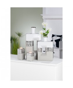 Θήκη Ρεσώ ArteLibre Λευκό/Ασημί Κεραμικό 6.5x6.5x9cm