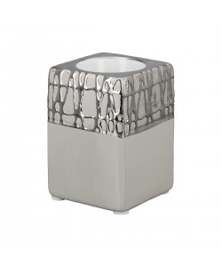 Θήκη Ρεσώ ArteLibre Λευκό/Ασημί Κεραμικό 6.5x6.5x9cm