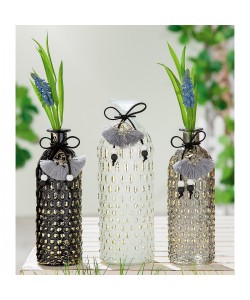 Βάζο ArteLibre Μπουκάλι Γυαλί 7x7x20.5cm Σε 3 Χρώματα