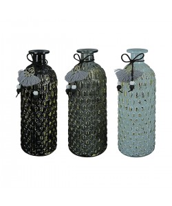 Βάζο ArteLibre Μπουκάλι Γυαλί 8.5x8.5x25cm Σε 3 Χρώματα