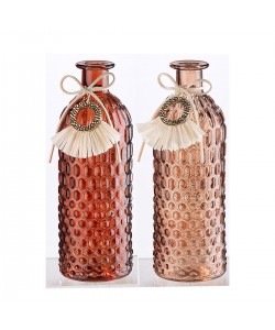 Βάζο ArteLibre Μπουκάλι Γυαλί 8.5x8.5x25cm Σε 2 Χρώματα