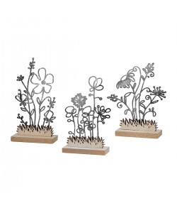 Διακοσμητικό ArteLibre Φυτά Μαύρο/Φυσικό MDF 3x11.8x13.5cm Σε 3 Σχέδια