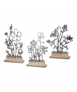 Διακοσμητικό ArteLibre Φυτά Μαύρο/Φυσικό MDF 3.5x16.5x19cm Σε 3 Σχέδια