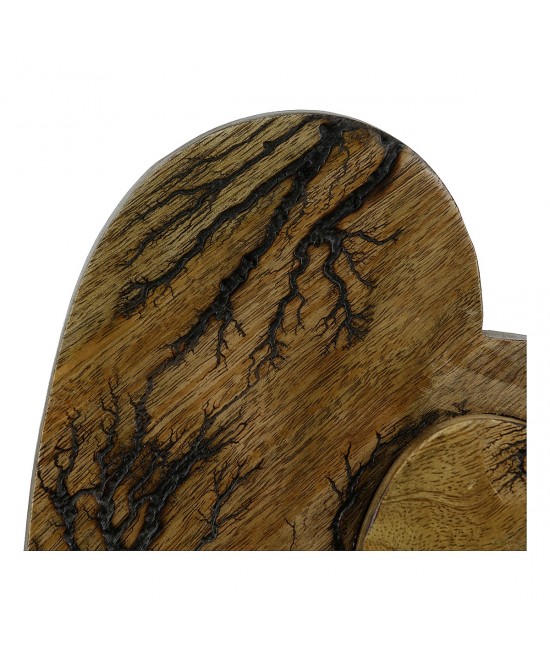 Διακοσμητικό ArteLibre Καρδιές Καφέ Ξύλο 17x17cm