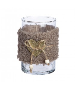 Θήκη Ρεσώ ArteLibre Με Διακόσμηση Διάφανο/Μπεζ Γυαλί 12cm