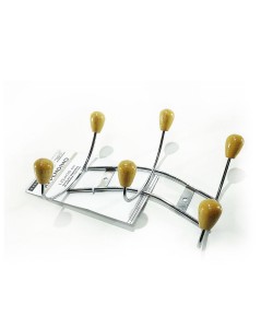 Κρεμάστρα Τοίχου 6 Θέσεων Χρωμέ Μέταλλο 22x20cm