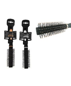 Βούρτσα Μαλλιών Μαλακή Λαβή Μαύρο Πλαστικό Φ4x24cm Σε 2 Αποχρώσεις