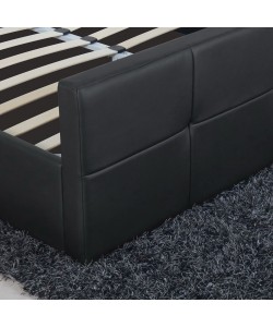 Κρεβάτι ArteLibre ANEMONE Μαύρο PU Με Αποθηκευτικό Χώρο 217.5x170.5x100cm(Στρώμα 160x200cm)