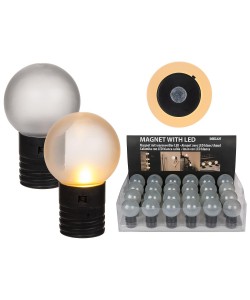 Μαγνήτης Με Στρογγυλή Λάμπα LED Με Θερμό Φως Πλαστικό 4.5cm Μπαταρίας