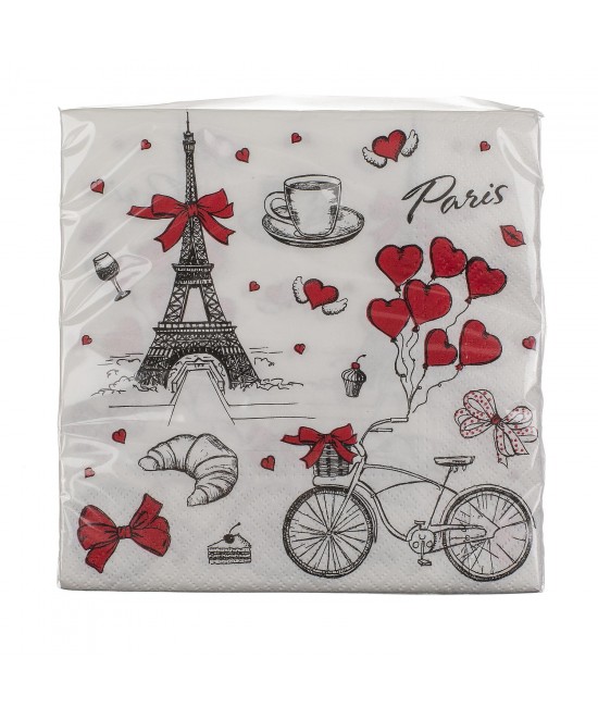 Χαρτοπετσέτες 'Paris' Τρίφυλλες Λευκό 33x33cm Σετ 20Τμχ Χαρτοπετσέτες 'Paris' Τρίφυλλες Λευκό 33x33cm Σετ 20Τμχ