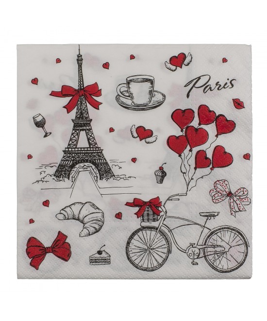 Χαρτοπετσέτες 'Paris' Τρίφυλλες Λευκό 33x33cm Σετ 20Τμχ Χαρτοπετσέτες 'Paris' Τρίφυλλες Λευκό 33x33cm Σετ 20Τμχ