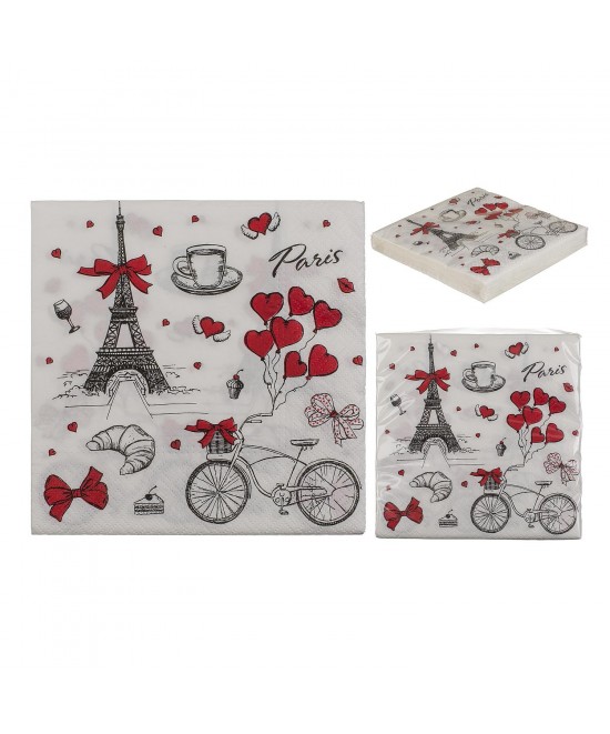 Χαρτοπετσέτες 'Paris' Τρίφυλλες Λευκό 33x33cm Σετ 20Τμχ Χαρτοπετσέτες 'Paris' Τρίφυλλες Λευκό 33x33cm Σετ 20Τμχ